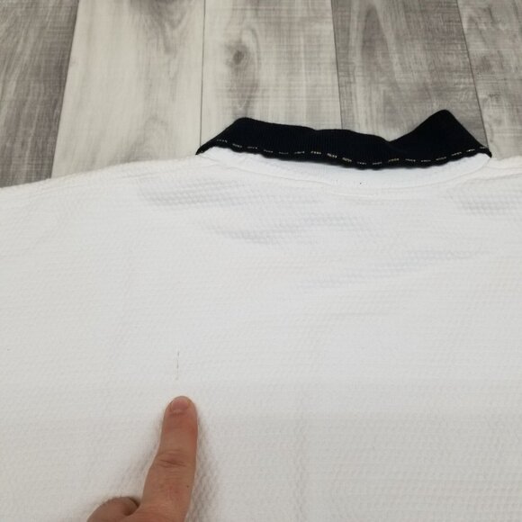 ✅Womens M VTG Ugly Christmas Sweater White Embossed Teddy Bear Janet Kruskamp - Picture 10 of 12